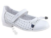 Туфли для девочки "Тотто", артикул 30001/3-КП  709(белый) -  Интернет- магазин детской обуви Ларец174.рф, Копейск